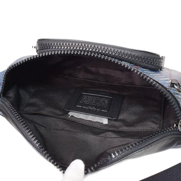 コーチ バッグ COACH レザー チェック ロゴ トラック ベルトバッグ 2way ワンショルダー バックパック ウエスト ボディバッグ ミッドナイトネイビーマルチ CH109 COACH（コーチ） バッグ レザー チェック ロゴ トラック ベルトバッグ