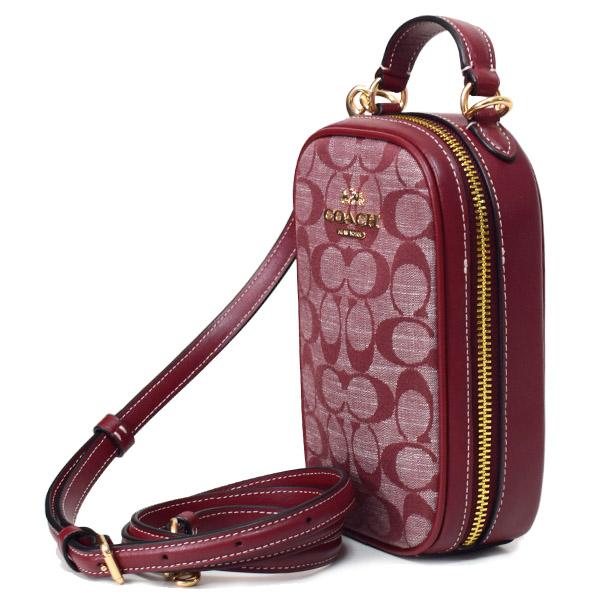 コーチ スマホショルダー COACH シャンブレー レザー シグネチャー