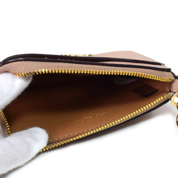 COACH（コーチ） コインケース ぺブルレザー キーリング付き L字