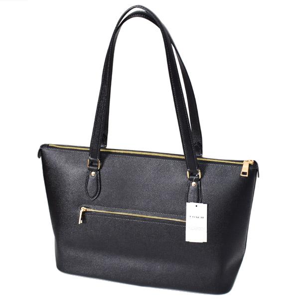 COACH ビジネスバッグ トートバッグ　黒 クロスグレインレザー COACH コーチ バッグ クロスグレインレザー ロゴ ギャラリー
