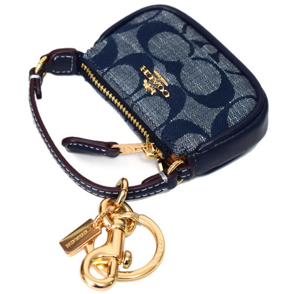 COACH（コーチ） キーホルダー シャンブレー レザー シグネチャー ミニ