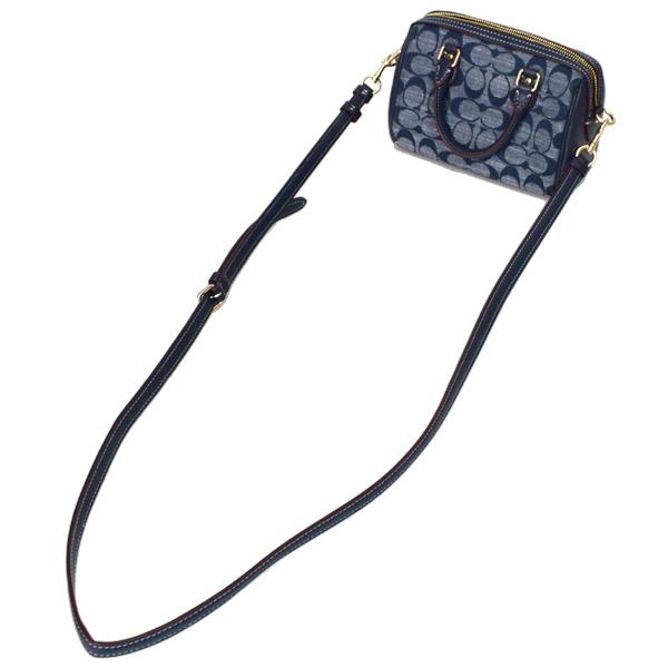 COACH コーチ バッグ シャンブレー レザー シグネチャー ミニ ローワン  