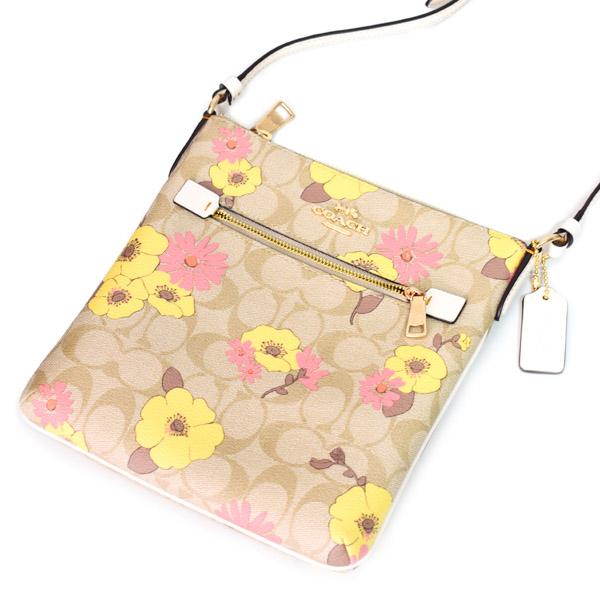 COACH コーチ バッグ コーティングキャンバス レザー シグネチャー 花 