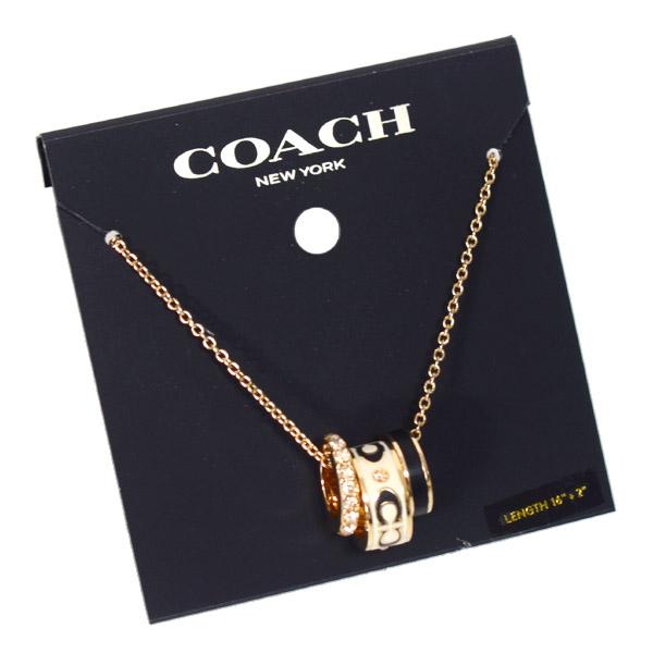COACH（コーチ） ネックレス シグネチャー エナメル ストーン ロンデル