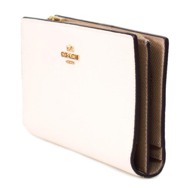 COACH　二つ折り財布　シンプルCロゴ COACH コーチ 長財布 クロスグレインレザー ロゴ スリム ジップ