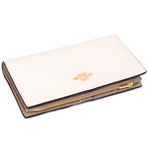 COACH（コーチ） 長財布 クロスグレインレザー ロゴ スリム ジップ