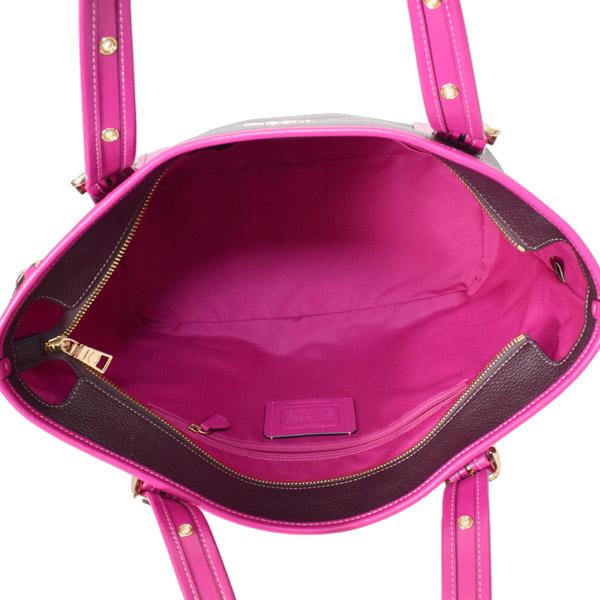 コーチ バッグ COACH ぺブルレザー アシュトン カラーブロック ロゴ ジップ トップ トートバッグ オックスブラッド×ピンク CM080 COACH（コーチ） バッグ ぺブルレザー アシュトン カラーブロック ロゴ