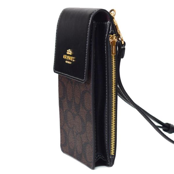 COACH（コーチ） スマホショルダー コーティングキャンバス レザー 