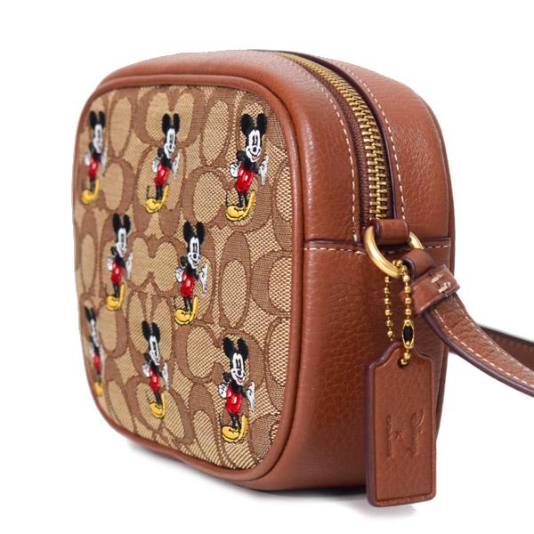 コーチ バッグ COACH ジャガード レザー シグネチャー ディズニー コラボ ミッキーマウス カメラバッグ クロスボディー カーキ×レッドウッドマルチ CN034｜pike-st｜03