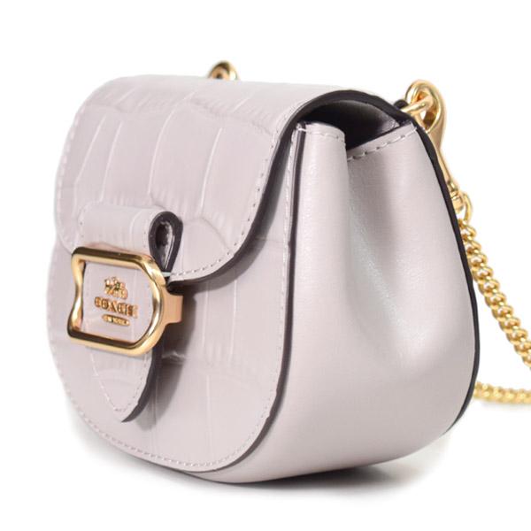 コーチ カードケース COACH クロコダイル エンボスドレザー モーガン チェーン カードケース ポーチ ケース 財布 ショルダー バッグ グレーバーチ CN379 COACH（コーチ） カードケース クロコダイル エンボスドレザー