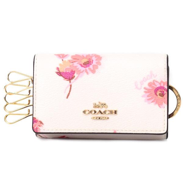 新品 COACH コーチ 定価28,600円 花柄 5連 キーケース COACH（コーチ） キーケース コーティングキャンバス レザー フラワー