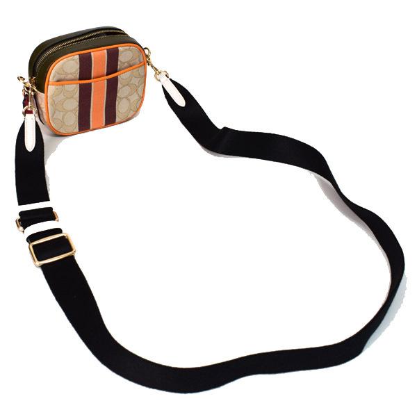 COACH（コーチ） バッグ ジャガード ぺブルレザー シグネチャー カメラ