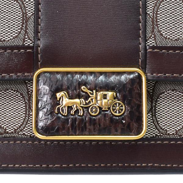 COACH（コーチ） バッグ ジャガード レザー シグネチャー フラップ