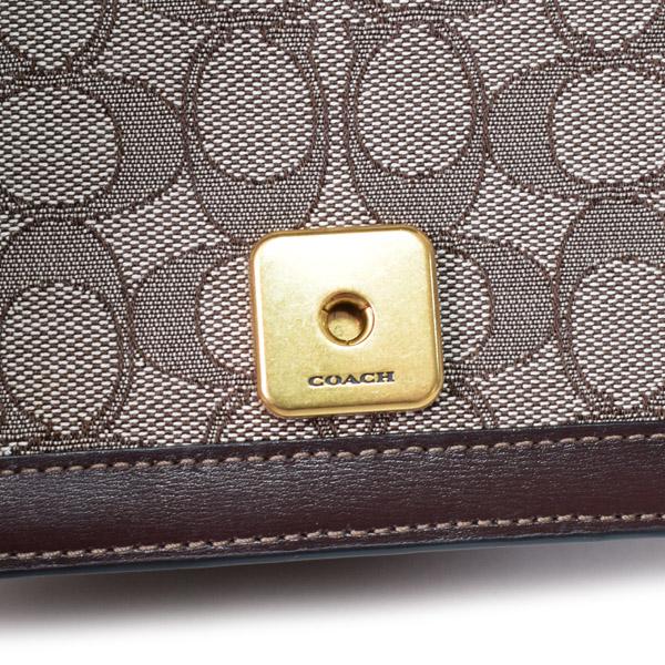 COACH（コーチ） バッグ ジャガード レザー シグネチャー フラップ
