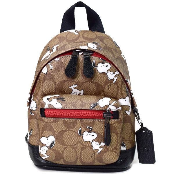6月末にて閉店　新品　COACH x PEANUTS スヌーピー 限定　リュック COACH（コーチ） バッグ コーティングキャンバス ぺブルレザー