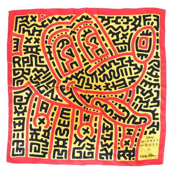 全てのアイテム ミッキーマウス ディズニー シルク Coach スカーフ コーチ コーチとミッキー そしてキースヘリングの夢のコラボ商品 キース Coach6150 エレクトリックレッド イエロー スカーフ バンダナ 100 シルク コラボ へリング 財布 帽子 ファッション小物