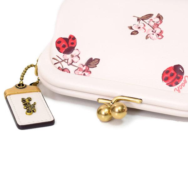 COACH コーチ カードケース カーフレザー てんとう虫 花柄 COACH コーチ カードケース カーフレザー てんとう虫 花柄