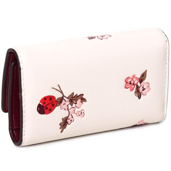113【美品】COACH 6連キーケース レザー 花柄 てんとう虫 キーリング 113【美品】COACH 6連キーケース レザー 花柄 てんとう虫 キーリング