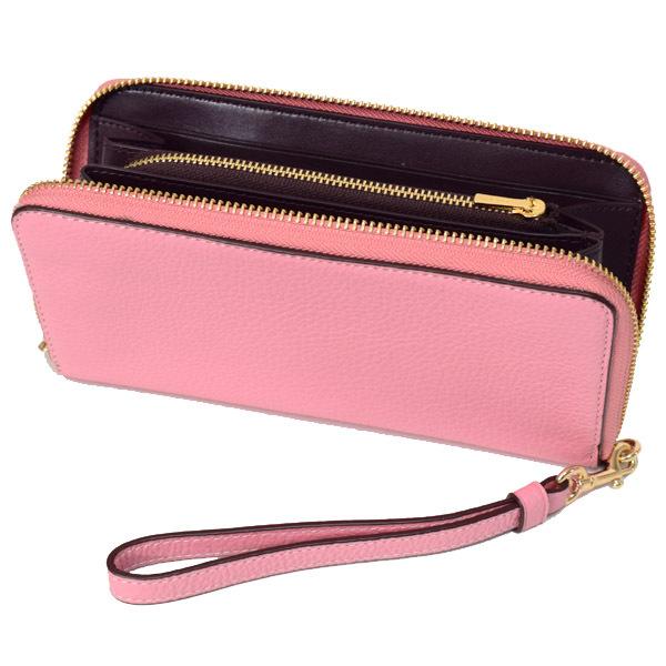 新品　COACH　限定　長財布 COACH コーチ 長財布 ペブルレザー ロゴ リストレット