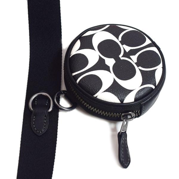 コーチ バッグ COACH コーティングキャンバス レザー シグネチャー ホールデン ケース付き クロスボディ 斜め掛け ショルダーバッグ ブラック×チャーク CP192 COACH（コーチ） バッグ コーティングキャンバス レザー シグネチャー