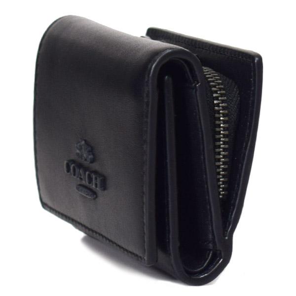 COACH（コーチ）マイクロ ウォレット CP260 三つ折り財布 ブラック レザー COACH（コーチ） 財布 スムースレザー スモール ロゴ マイクロ ミニ