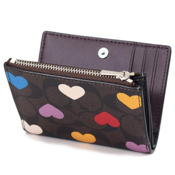 COACHコーチ・シグネチャー キャンバス・ハート プリントミディアム折り財布 COACH（コーチ） 財布 コーティングキャンパス レザー シグネチャー