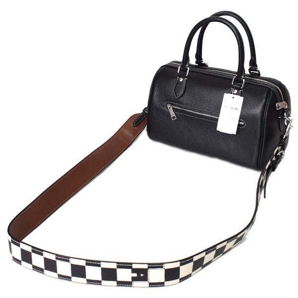 COACH コーチ バッグ PVC レザー チェッカーボード プリント ローワン 