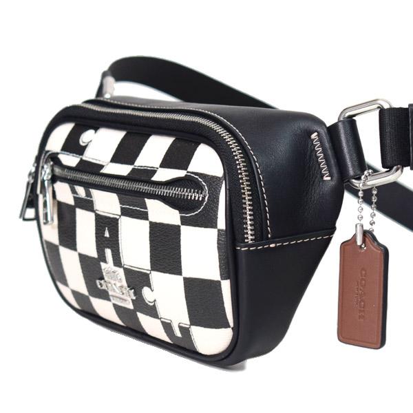 COACH コーチ バッグ PVC レザー チェッカーボード プリント エリアス  