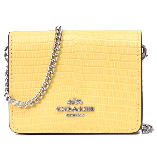 コーチ カードケース COACH リザード レザー 型押し チェーン ロゴ ミニ ウォレット カードケース カードポーチ 定期入れ 名刺入れ ポーチ ケース 財布 ヘイ CR372 COACH（コーチ） カードケース リザード レザー 型押し チェーン ロゴ