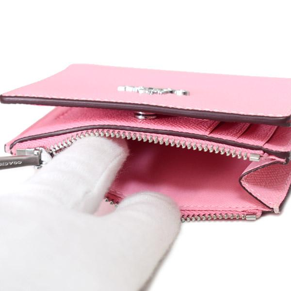 COACH コーチ 財布 クロスグレインレザー スナップ スリム バイ