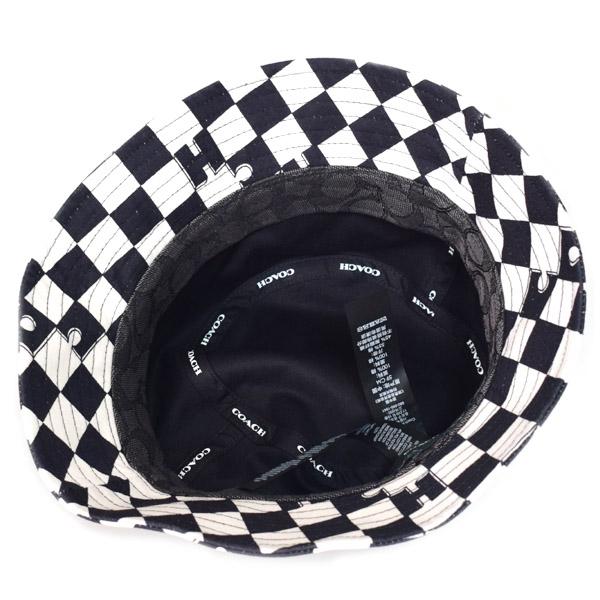 新品本物】COACHコーチチェッカーボードバケットハットキャップ帽子限定品