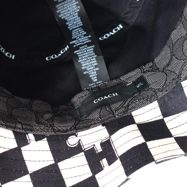 新品本物】COACHコーチチェッカーボードバケットハットキャップ帽子限定品