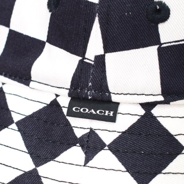 新品本物】COACHコーチチェッカーボードバケットハットキャップ帽子限定品