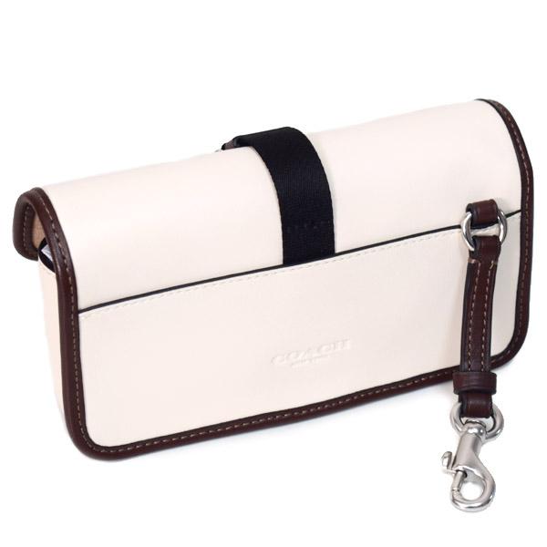 コーチ ポーチ COACH レザー レーサー スモール ドッグリーシュ付き スクエア フラップ ポーチ チャーク×メイプル CU238 COACH（コーチ） ポーチ レザー レーサー スモール ドッグリーシュ付き