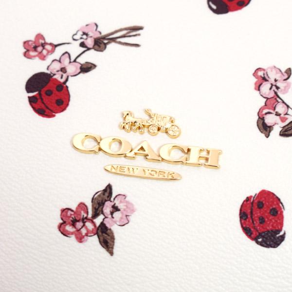 COACH（コーチ） バッグ レザー てんとう虫 フローラル ロゴ プリント