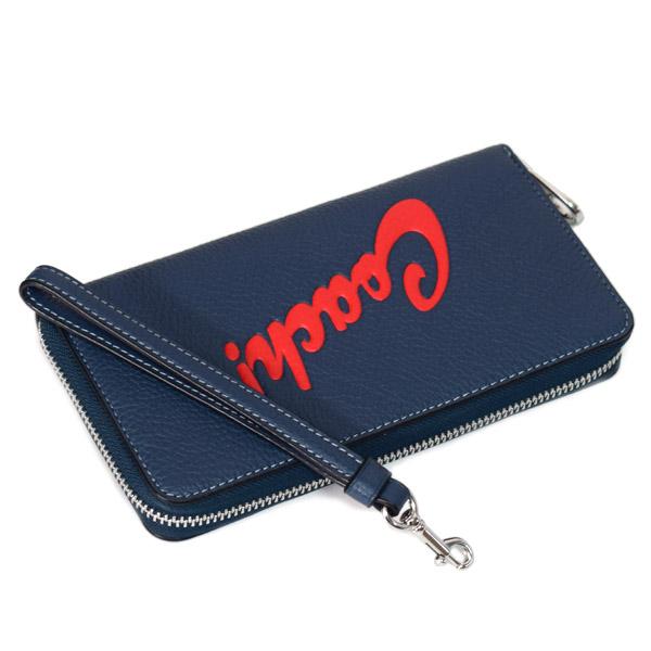 COACH（コーチ） 長財布 ぺブルレザー ロゴ グラフィック プリント