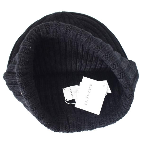 COACH（コーチ） 帽子 ニット帽 ビーニー ウール ニット エンブ