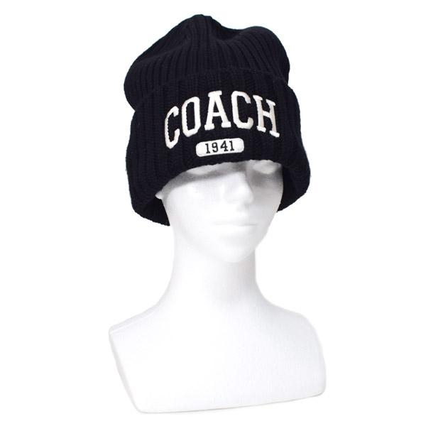 COACH（コーチ） 帽子 ニット帽 ビーニー ウール ニット エンブ