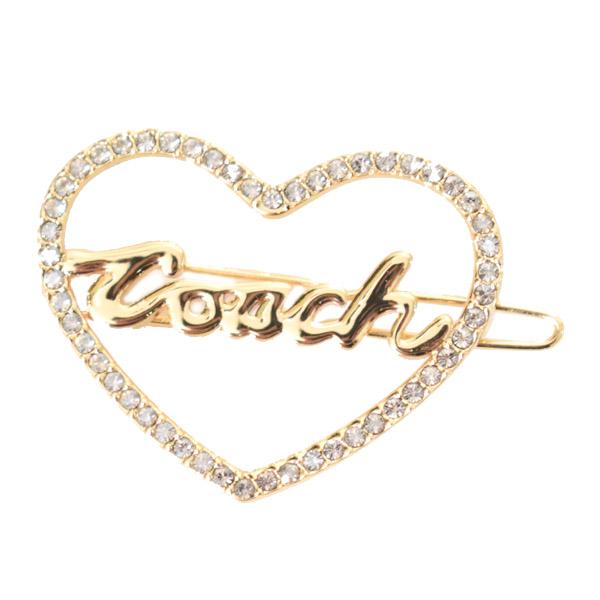 COACH（コーチ） ヘアクリップ プレーテッドブラス ラインストーン