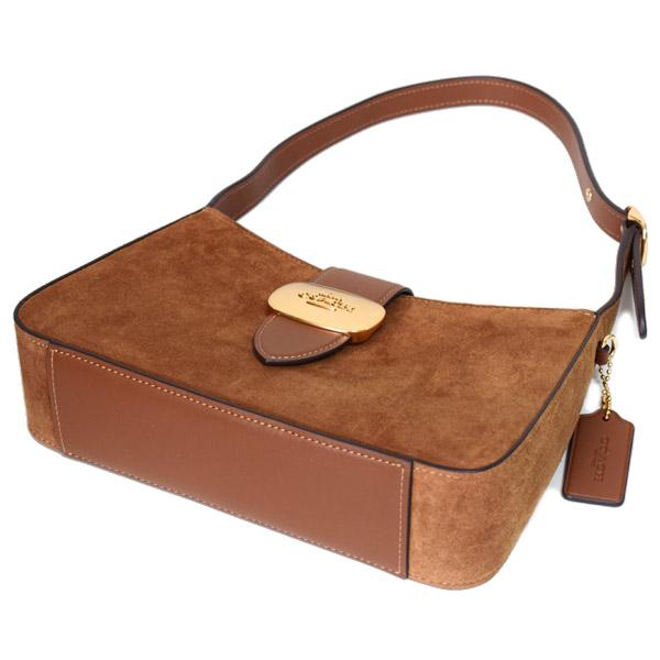 COACH（コーチ） バッグ スエード エライザ レザー ロゴ ワンハンドル