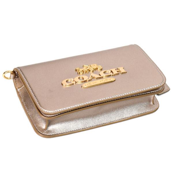コーチ バッグ COACH レザー トニー ロゴ メタリック キラキラ フラップ 2WAY クラッチ クロスボディー 斜めがけ ショルダーバッグ ライトシルバー CW187 COACH（コーチ） バッグ レザー トニー ロゴ メタリック キラキラ
