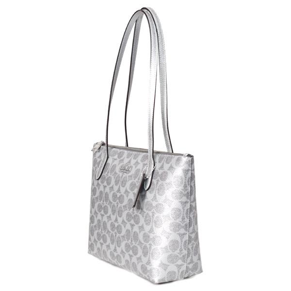 COACH（コーチ） バッグ メタリック コーティングキャンバス レザー 