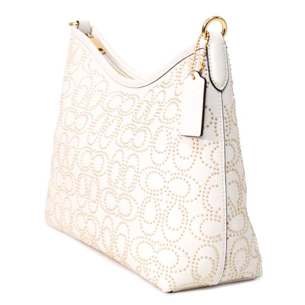COACH シグネチャー ハンドバッグ ホワイト COACH（コーチ） バッグ ペブルレザー シグネチャー ローレル リベット