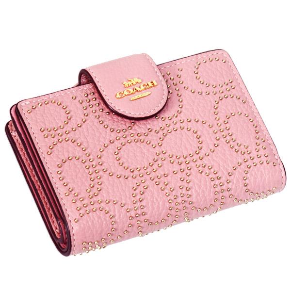 COACH（コーチ） 財布 ペブルレザー シグネチャー スタッズ リベット