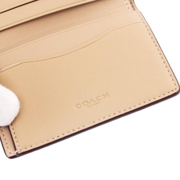 COACH アイボリー コンパクト財布 COACH（コーチ） 財布 コーティングキャンバス レザー シグネチャー