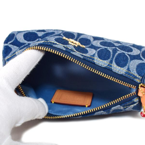 COACH コーチ バッグ デニム レザー シグネチャー 筒型 チェリー COACH コーチ バッグ デニム レザー シグネチャー 筒型 チェリー