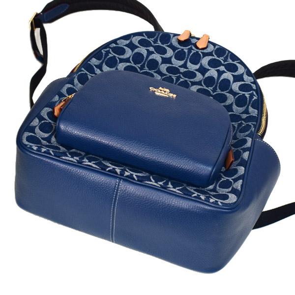 COACH（コーチ） バッグ デニム レザー シグネチャー ダブルジップ