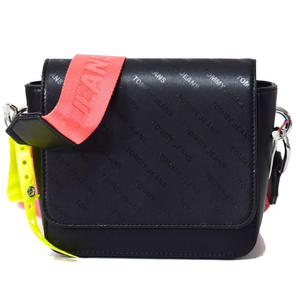 トミーヒルフィガー バッグ TOMMY HILFIGER ポリウレタン ロゴ 2way クラッチ 斜めがけ クロスボディ ショルダーバッグ ブラックマルチ E48AW06856-002