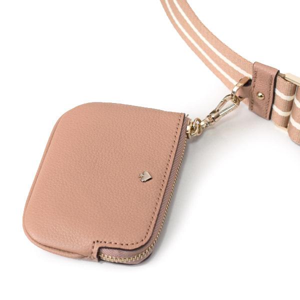 ケイトスペード バッグ katespade ぺブルレザー ポーチ付き 斜めがけ クロスボディ ショルダーバッグ ライトフォーン K5807