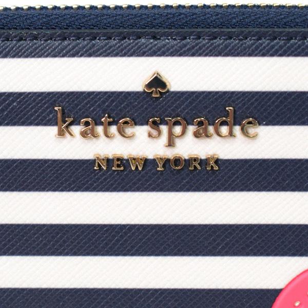 ケイトスペード 長財布 katespade レザー ボーダー チェリー ラージ ジップ コンチネンタル アラウンド 財布 ブルーマルチ K6144 kate spade NEW YORK（ケイト・スペード ニューヨーク） ケイト